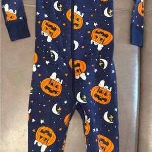 Peanuts Navy and Orange Pumpkin Peanuts Pajama